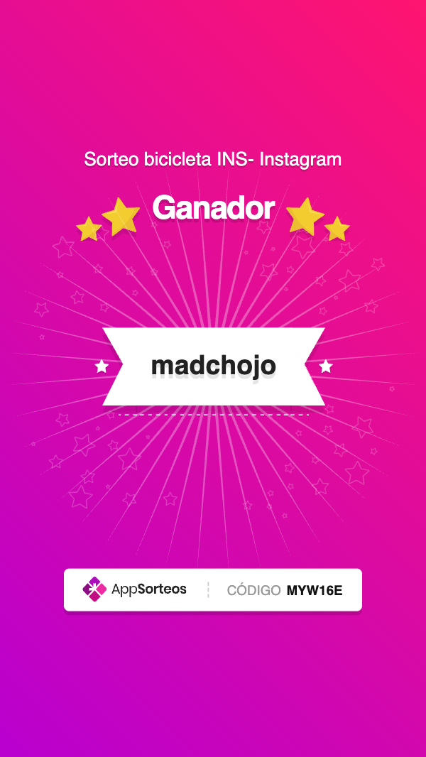 Ganador Sorteo Bicicleta INS Instagram - madchojo