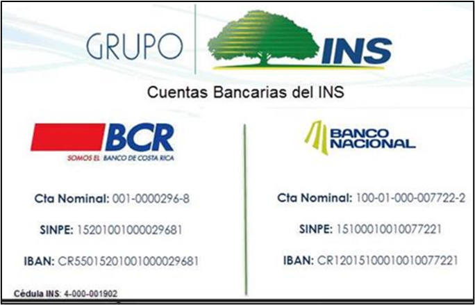 Cuentas bancarias INS