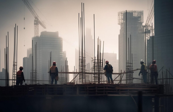 Personas trabajando en una construcción